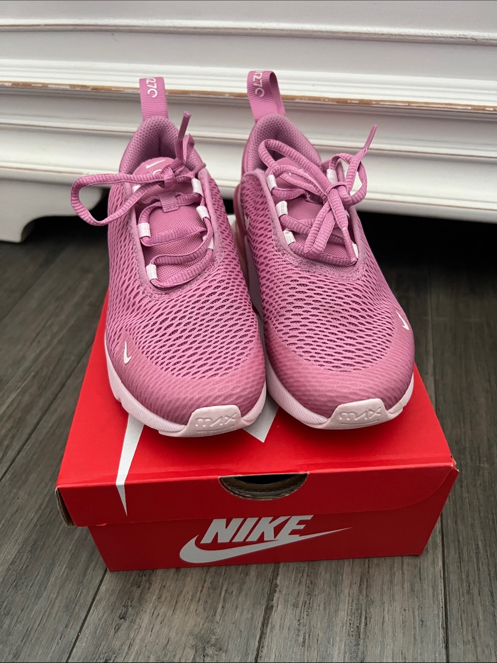 Nike Kids' Pink Mesh Lace-Up Sneakers